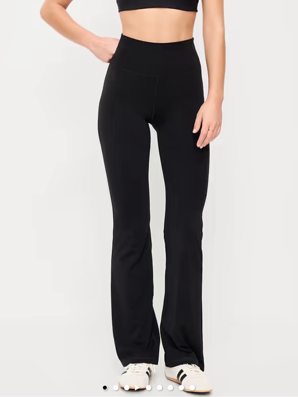 NWOT Old Navy High Rise Studio Smooth Flare Go-Dry Black Leggings. Lounge. SZ LG